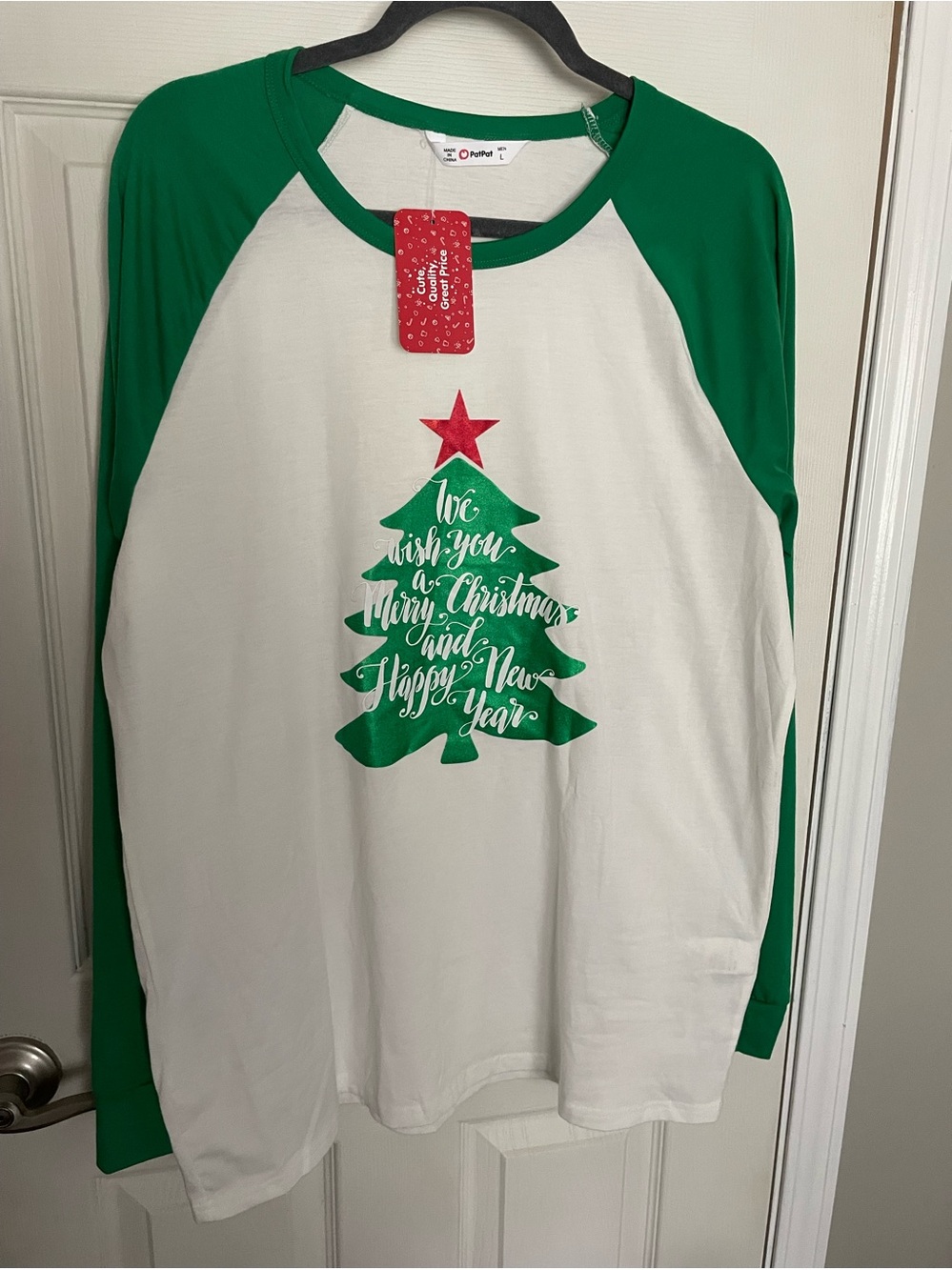 Holiday Tree Raglan Tee - Green & White - Carter's